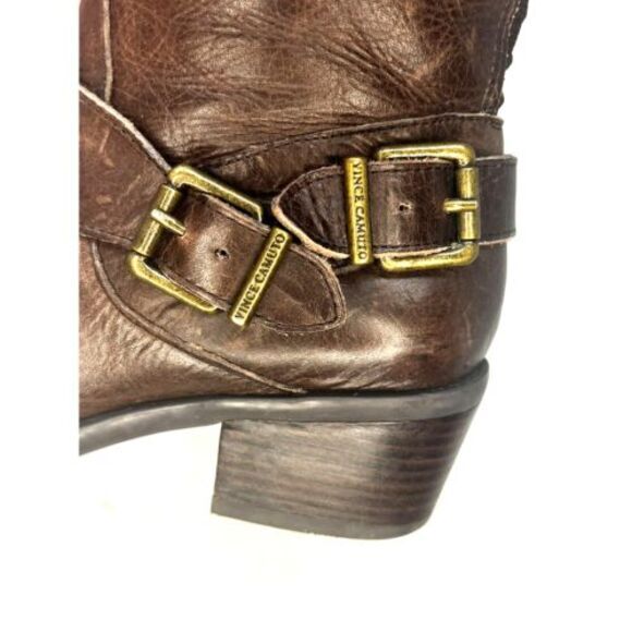 Vince Camuto Bethany Knee High Equestrian Boots Size 6M Brown Distressed Leather - Picture 5 of 12